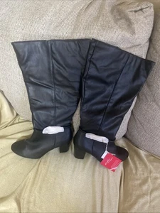 Dexflex Classy WC Comfort Side Zip Knee High Short Heels Boots Blk Sz 8.5 W New - Bild 1 von 8