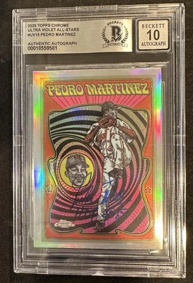 Pedro Martinez Autographed 2025 Topps Chrome Ultra Violet All Stars BGS 10 Auto - Image 1 of 2