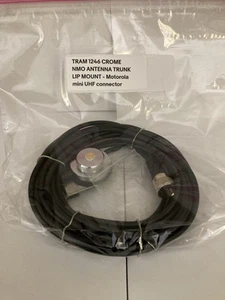 TRAM 1246 CROME NMO ANTENNA TRUNK LIP MOUNT - Motorola mini UHF connector - Picture 1 of 3
