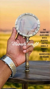 Vintage Brass Magnifying Glass with Decorative Handle – with leather Case - Picture 1 of 7