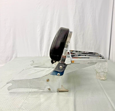 OEM Chrome Quick Release Passenger Backrest For 2011-2019 Kawasaki Vaquero 1700 - Imagem 1 de 4