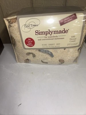 Fine Lines King Size Sheet Set 180 Thread Count Simplymade Waterbed/Conventional - Image 1 of 4