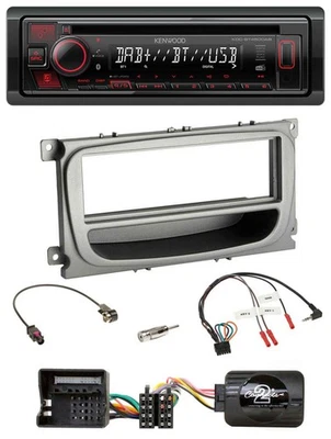 Kenwood Lenkrad CD USB Bluetooth DAB Autoradio für Ford Mondeo S-Max ab 2007 sil - Bild 1 von 4