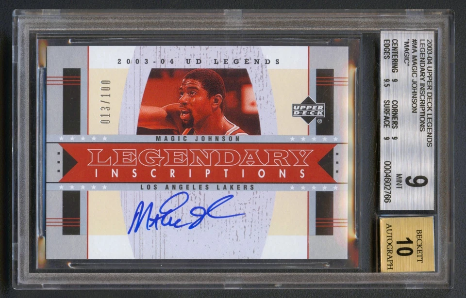 MAGIC JOHNSON 2003 ВЕРХНЯЯ ПАЛУБА ЛЕГЕНДЫ ЛЕГЕНДАРНЫЕ НАДПИСИ АВТО /100 BGS 9/10 - Изображение 1 из 2