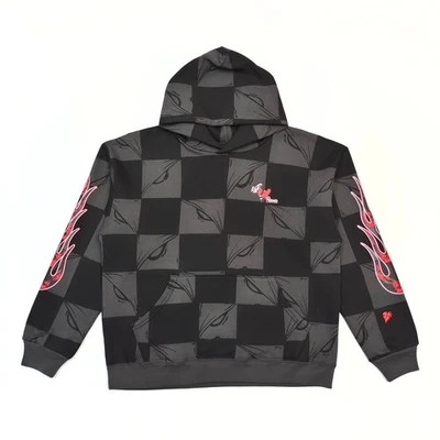 FALECTION MENS 25fw flame printed fire MATTY BOY ANTI-PROMO 99 EYES 'NYC' HOODIE - Image 1 of 4