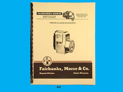 Fairbanks Morse Magneto manual de instruções e peças para pentes FM-X1 e FM-XE1 *405 - Imagem 1 de 3