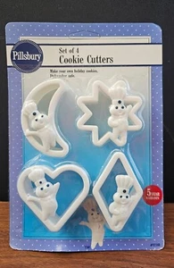 Juego de 4 cortadores de galletas Pillsbury Doughboy vintage sellado de fábrica 1992 - Imagen 1 de 5