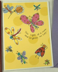 Hallmark NIECE Birthday Greeting Card w/ Envelope 189-7 Glitter Ladybug - Bild 1 von 4