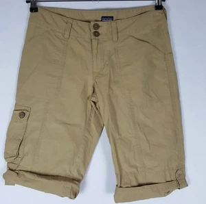 Patagonia Size 4 Bermuda Shorts Women Beige Utlility Walking 100% Organic Cotton - Picture 1 of 6