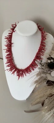 Collana In Corallo , Collana In Rami Di Corallo, Collana In Corallo E Argento  - Immagine 1 di 4