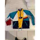 Eli John mens jacket vintage radical multicolor color block pattern size M
