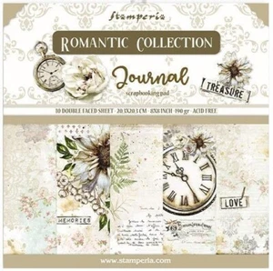 Stamperia JOURNAL - ROMANTIC COLLECTION 8" X 8" Double Sided Paper - 10 SHEETS - Picture 1 of 12