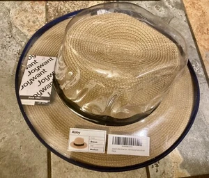 Joywant Abby Women’s Tan Fedora Panama Beach Wide Brim UPF 50+ Straw Sun Hat - Picture 1 of 5