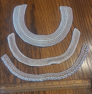 Pearl Collars Vintage 50s - lot of 3 - 9 strand, 6 strand, 3 strand - 1 Glentex - Image 1 of 4