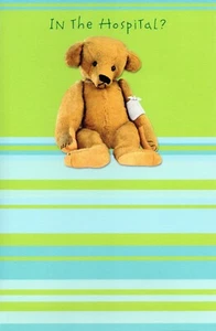 Cute GET WELL SOON HOSPITAL Card, Teddy Bear Injury by American Greetings +✉ - Picture 1 of 5
