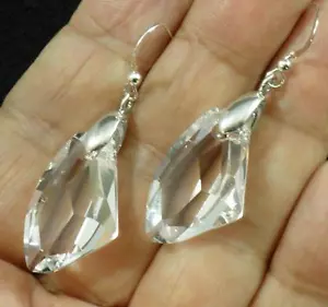 Pendientes Avilagems Swarovski Cristal Transparente Galáctico Plata de Ley .925 1 3/4" - Imagen 1 de 3