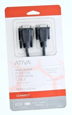 ATIVA VGA/SVGA Monitor Extension Cable (10ft) - Image 1 of 2