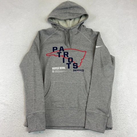 New England Patriots Sweatshirt Mens Large Nike Super Bowl Athletic Therma Fit Cover