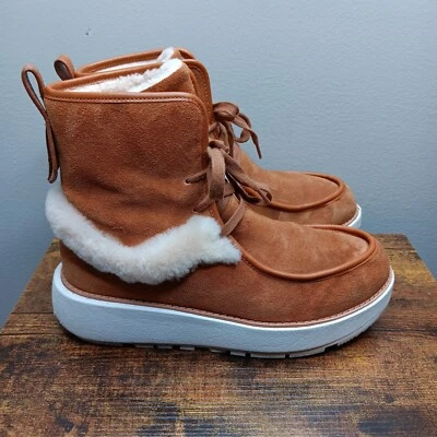 FitFlop Nyssa загрузки женщин размер 7 коричневый искусственного шерлинга зимние ботинки замши комфорт - Изображение 1 из 4