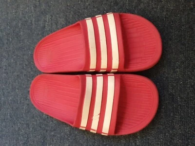 Girl's Adidas Pink Flip flops, UK junior size 1 - Image 1 of 3