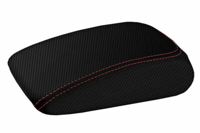 Se adapta a Audi A3 2015-2020 tapa de consola de fibra de carbono reposabrazos cubierta puntada roja Foto 1 de 4