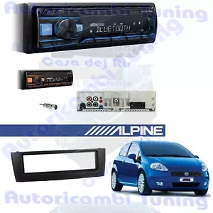 Set Radio Autoradio ALPINE UTE-200BT Verkleidung 1 din Schwarz Fiat Grande Punto - Bild 1 von 8