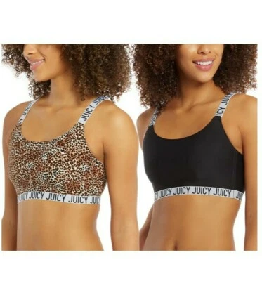 Juicy Couture Branded Logo Lounge Bralette - Pack of 2 - Image 1 of 4