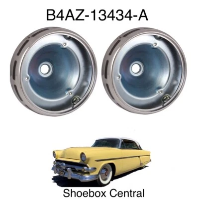 1954 Ford Tail Light Lamp Chrome Bezels Housings Bodies Buckets PAIR - Image 1 of 2