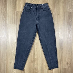 VTG Anchor Blue Womens Jeans Size 9 (27x30) High Rise Loose Taper Black 90s Y2K - Picture 1 of 14