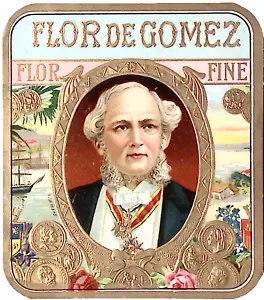Flor de Gomez sigaro fine in rilievo bordo dorato scatola etichetta Dapper Gent brodo - Foto 1 di 3