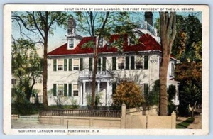 ANTIGUA POSTAL DEL GOBERNADOR LANGDON HOUSE PORTSMOUTH NUEVO HAMPSHIRE DE 1920 - Imagen 1 de 2