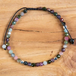 Tourmaline Bracelet Minimalist Dainty Small Wrist Size Summer Jewellery Women UK