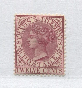 Straits Settlements QV 1883  12 cents mint o.g. hinged - Picture 1 of 1