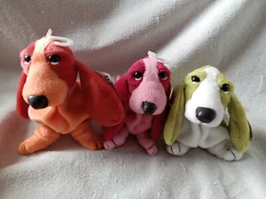 Applause Hush Puppies Lot Of 3 Plush Bean Bag Basset Hounds 6” Dog  - Picture 1 of 10