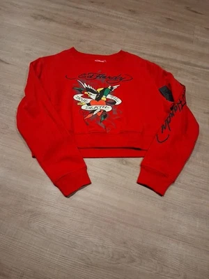 Sudadera corta Ed Hardy Signature Logo para mujer talla L Foto 1 de 3