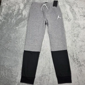 Nike Jordan Pants Boys XL Gray Black Jumpman Air Fleece Sweats 957725 NEW - Picture 1 of 8