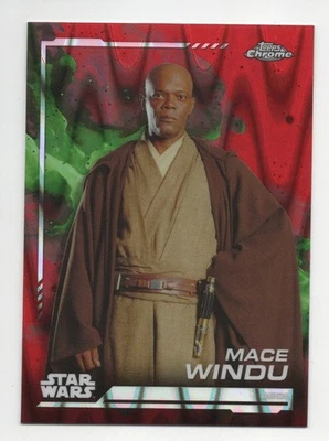 2024 Topps Chrome Star Wars Base Red Blaster RayWave Refractor #138 Mace Windu - Image 1 of 2