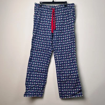 Pantalones para dormir Vineyard Vines Christmas Lounge para hombre azules medianos árboles de Santa ballena Foto 1 de 4