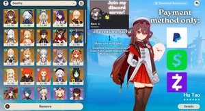 Genshin Impact AR 57 America Server - Hu Tao - Furina - Raiden - Zhongli - Ayaka - Picture 1 of 22