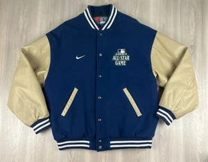 Vintage Nike 2001 All Star Game Seattle MLB Wool Leather Varsity Jacket Large - Picture 1 of 15