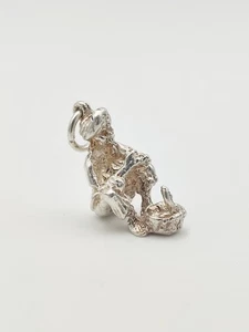 Vintage 925 Sterling Silber Schlange Charmer Charm Anhänger  - Bild 1 von 3