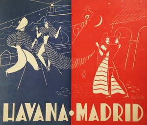 Vintage Havana Madrid Nightclub Souvenir Photo Handsome Couple New York 1940-50s - Picture 1 of 5