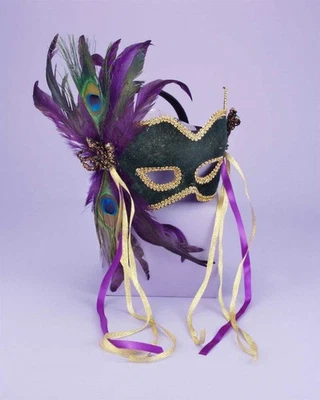 Rubie's - Mardi Gras Feather Couples Mask - Image 1 of 3