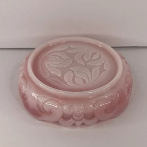 Vintage Fenton Kunstglas Rosalen Rosa Milchglas Bonboniere Ogee Sockel - Bild 1 von 15