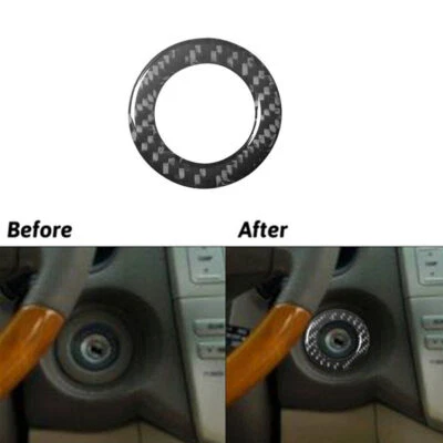 For LEXUS RX330 2004-06 RX350 2006-09 Carbon Fiber Ignition Key Ring Cover Trim Foto 1 de 4