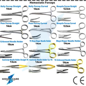 Hemostatics Forceps Kit Kelly Mosquito Pean Mayo Hegar Crilewood Orthodontics - Picture 1 of 13