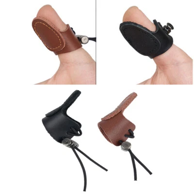 2x Archery Thumb Ring Mongolian Bow Finger Guard Adjustable Thickened Cowhide - Image 1 of 4