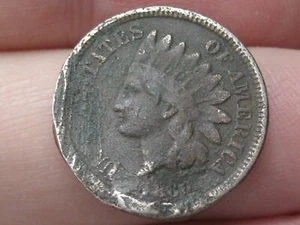 1860 Copper Nickel Indian Head Cent Penny- Pointed Bust- Fine Details - Picture 1 of 5