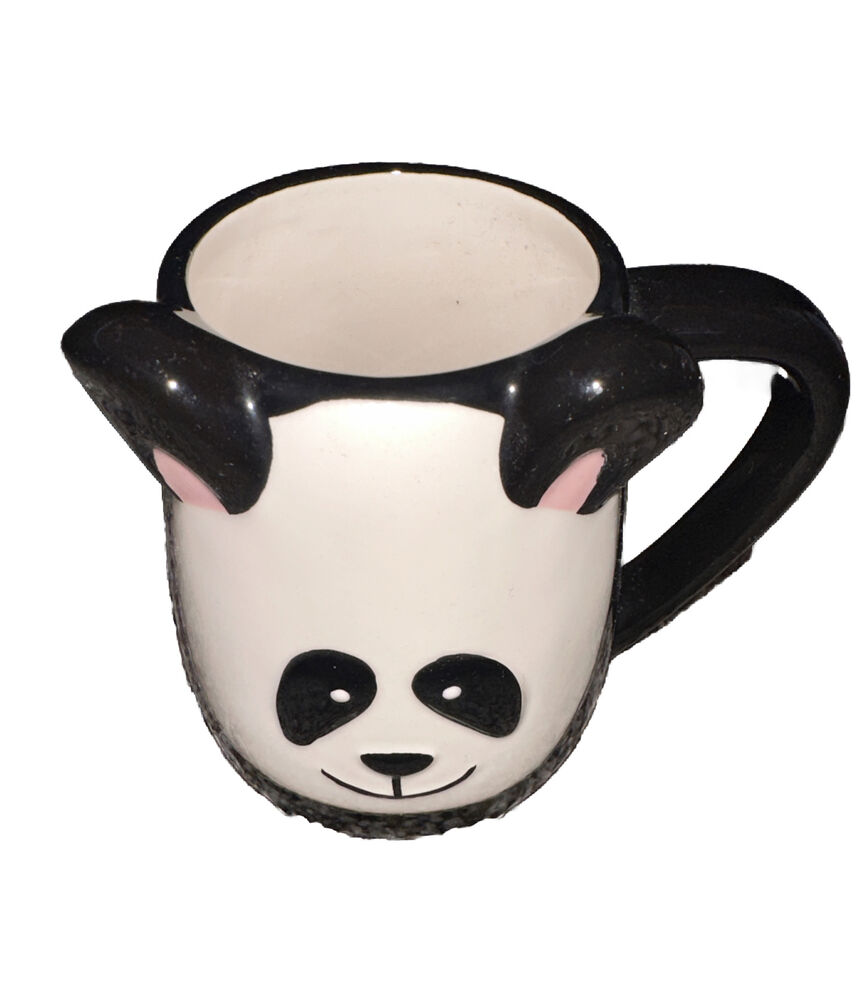 Tag PANDA 3D Figure Black & White Large Ceramic Mug Cup