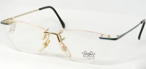 Vintage LUXOTTICA 7571 G385 GEP 18K GOLD EYEGLASSES GLASSES 57-20-135mm Italy - Picture 1 of 14
